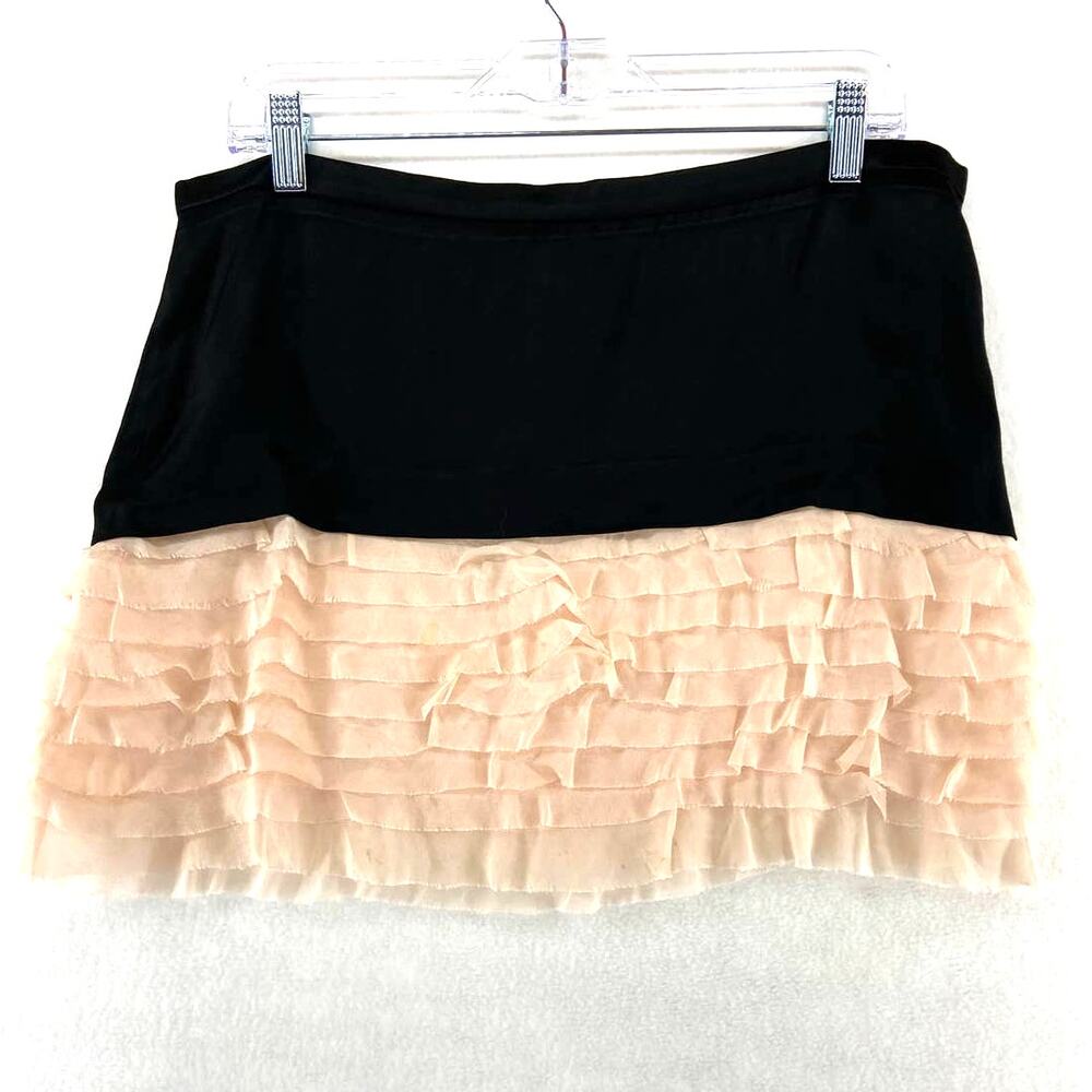 Dolce & Gabanna Black Silk Skirt Size 44 US Size 8 Ruffle